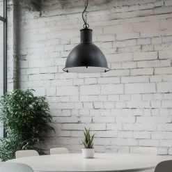 Lindby Luciane udendørs pendel, sort, aluminium, Ø 31,8 cm