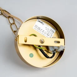 Lindby lysekrone Elanova, messing, 6 lyskilder, Ø 70 cm, E14