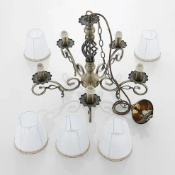 lysekrone Finnick, antik messingfarve, 5 lyskilder, E14^Lindby New