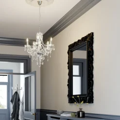 Lindby Lysekroner>lysekrone Merida, krom, metal, 5 lyskilder, Ø 52 cm