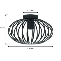 Maivi loftslampe, sort, 30 cm, jern, bur^Lindby Sale