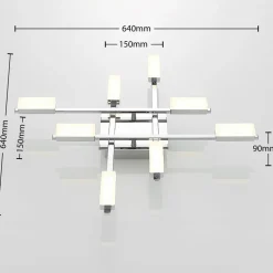 Mally LED-loftlampe i krom, 8 lyskilder^Lindby Discount