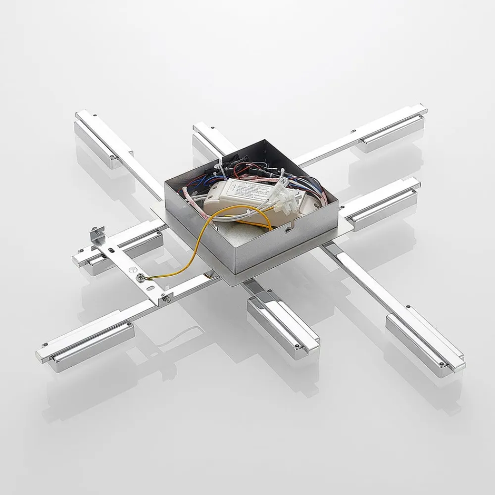 Mally LED-loftlampe i krom, 8 lyskilder^Lindby Discount