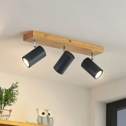 Lindby Loftlamper|Loftlamper>Maniva loftspot, 44 cm, 3 lyskilder, sort, GU10