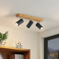 Lindby Loftlamper|Loftlamper>Maniva loftspot, 44 cm, 3 lyskilder, sort, GU10