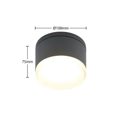 Lindby Mathea udendørs LED-loftlampe, cylinder