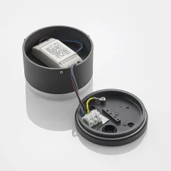 Lindby Mathea udendørs LED-loftlampe, cylinder