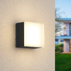 Lindby Udendørs Loftlamper|Væglamper>Mathea udendørs LED-loftlampe, kantet