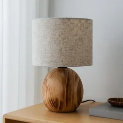 Mayumi bordlampe, højde 31 cm, træ, tekstil^Lindby Hot