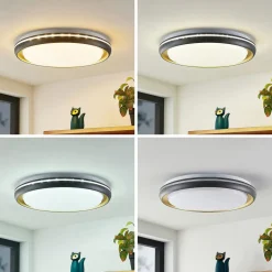 Melchioris LED-loftlampe, rund^Lindby