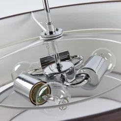 Lindby Melia loftlampe, brun/grå, tekstil, Ø 56cm