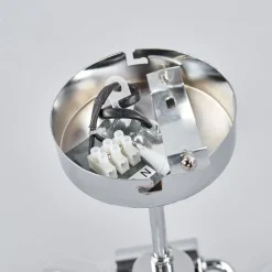 Lindby Melia loftlampe, brun/grå, tekstil, Ø 56cm