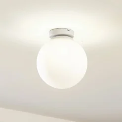 Lindby Meriala loftlampe hvid, glas Ø 25 cm