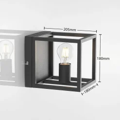 Meron væglampe, kasseform, mørkegrå^Lindby Discount