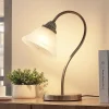 Lindby Mialina bordlampe, 42 cm, hvid, glas, metal