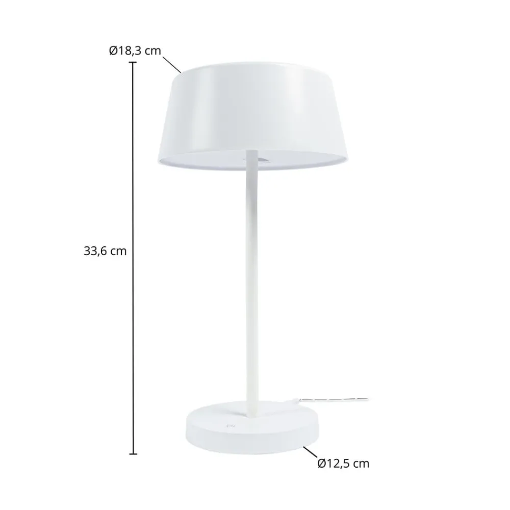 Lindby Arbejdsrum/Kontor|Bordlamper>Milica LED-bordlampe, hvid, dæmpbar