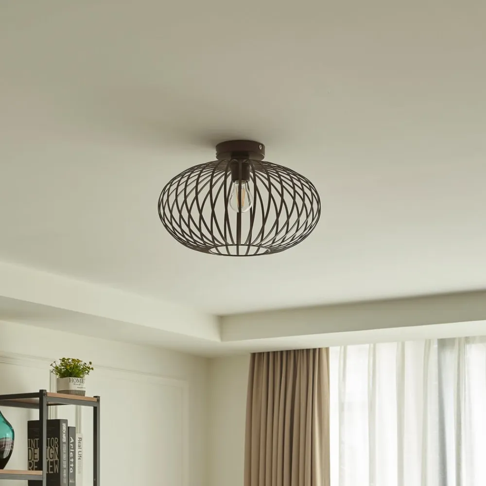 Nahele loftlampe, brun, metal, Ø 40 cm, E27^Lindby