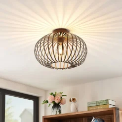 Nahele loftlampe, brun, metal, Ø 40 cm, E27^Lindby