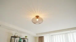 Nahele loftlampe, brun, metal, Ø 40 cm, E27^Lindby