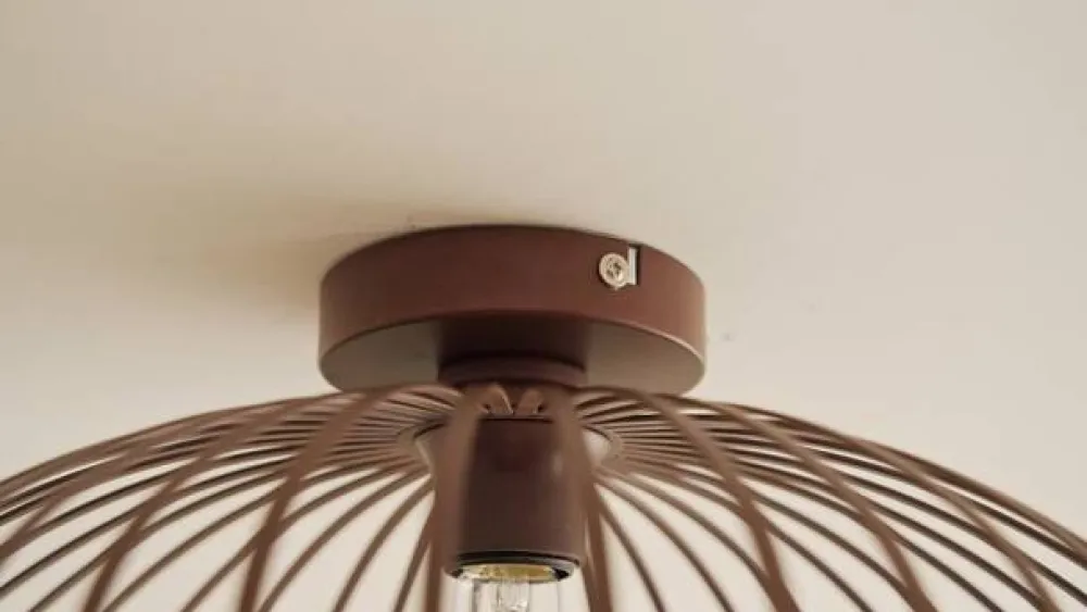 Nahele loftlampe, brun, metal, Ø 40 cm, E27^Lindby