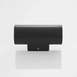 Lindby Nati udendørs væglampe, 22 cm, antracit, IP54, rund