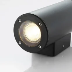 Lindby Nati udendørs væglampe, 22 cm, antracit, IP54, rund