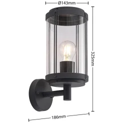 Lindby Ojali udendørs væglampe, lygte