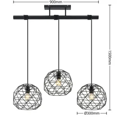 Lindby Paridimo hængelampe af stål, 3 lyskilder