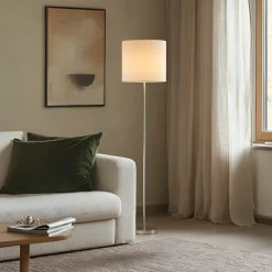 Parsa gulvlampe, hvid, tekstil, højde 167 cm, E27^Lindby Sale