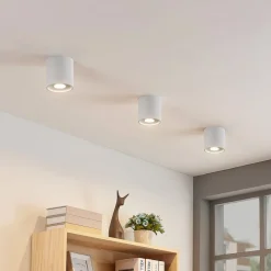 Lindby Parvin aluminium downlight, rund, hvid