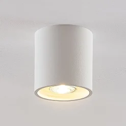 Lindby Parvin aluminium downlight, rund, hvid