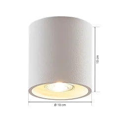 Lindby Parvin aluminium downlight, rund, hvid