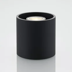 Parvin aluminium downlight, rund, sort^Lindby Clearance