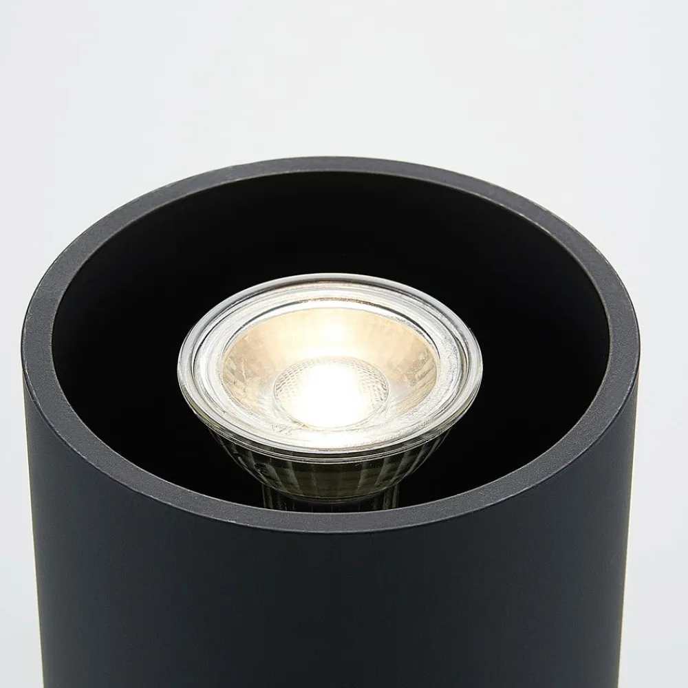 Parvin aluminium downlight, rund, sort^Lindby Clearance