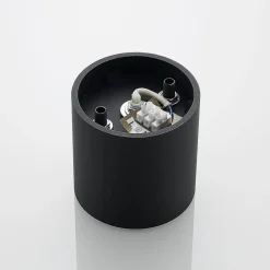 Parvin aluminium downlight, rund, sort^Lindby Clearance