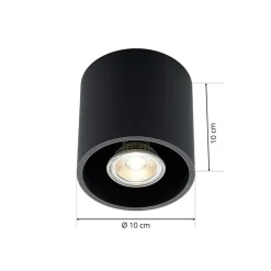 Parvin aluminium downlight, rund, sort^Lindby Clearance