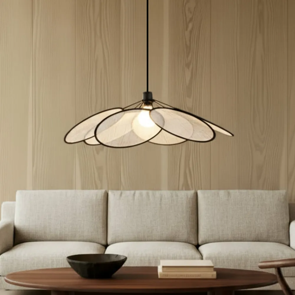 pendel Astraia, natur/sort, hør, Ø 80 cm^Lindby Best