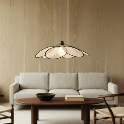 pendel Astraia, natur/sort, hør, Ø 80 cm^Lindby Best