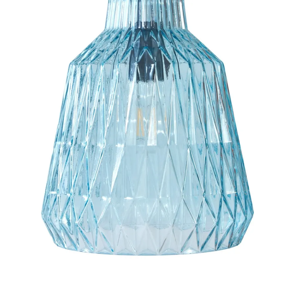 pendel Belarion, blå, 1-lys, glas, Ø 23 cm^Lindby Clearance