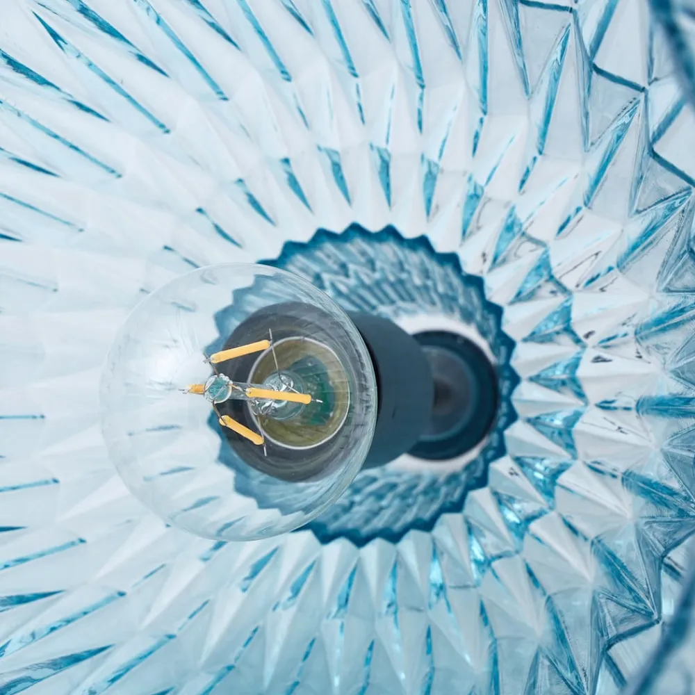 pendel Belarion, blå, 1-lys, glas, Ø 23 cm^Lindby Clearance