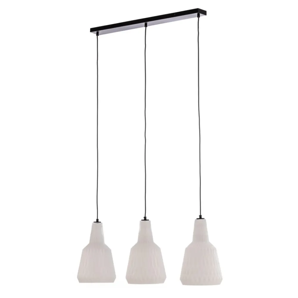 Lindby Pendellamper>pendel Belarion, opal, 3-lys, glas, Ø 23 cm