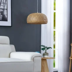 Lindby pendel Jadwiga, Ø 45 cm, bambus, E27