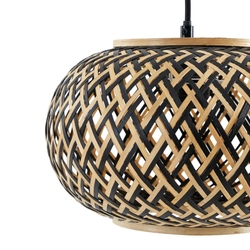 pendel Nerys, 1-lys, sort, bambus, Ø 38 cm^Lindby Sale