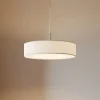 Lindby Pendellamper|Pendellamper>pendel Sebatin, Ø 50 cm, hvid, stof, E27