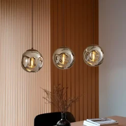 pendel Valentina, E14, 3-lys, røgfarvet grå, glas^Lindby Online