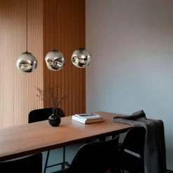 pendel Valentina, E14, 3-lys, røgfarvet grå, glas^Lindby Online