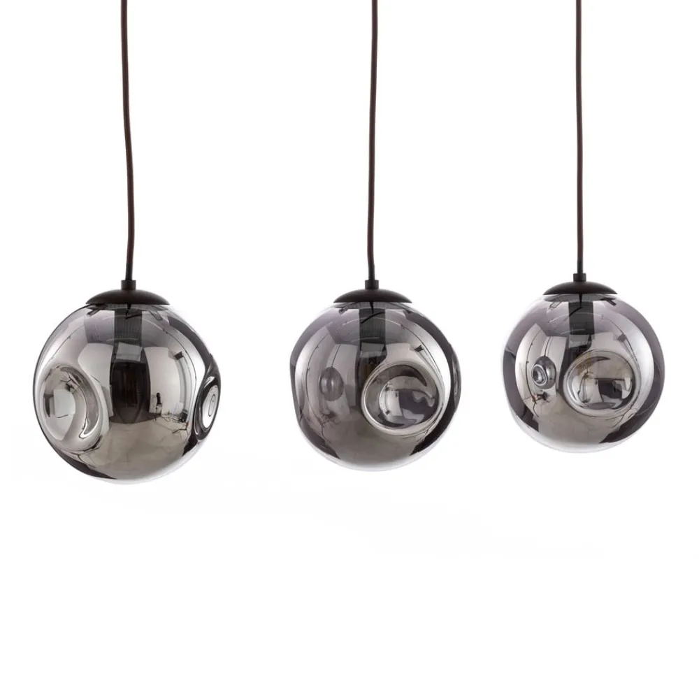 pendel Valentina, E14, 3-lys, røgfarvet grå, glas^Lindby Online