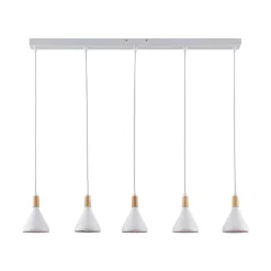 Lindby pendellampe Arina, 100 cm, hvid, 5 lyskilder, E14
