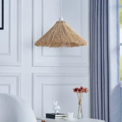 pendellampe Borys, Ø 55 cm, søgræs, E27^Lindby Clearance