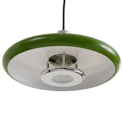 pendellampe Branford, retro, Ø 35 cm, grøn, metal^Lindby Discount